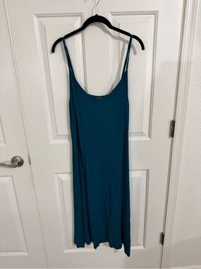 Torrid Teal Strappy Midi Slip Dress Size 1 14/16 Lining Only